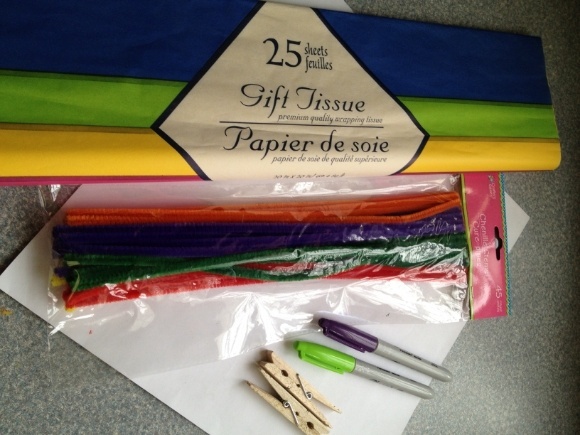 Easter Crafts for Kids DIY Tissue Paper Butterflies Supplies