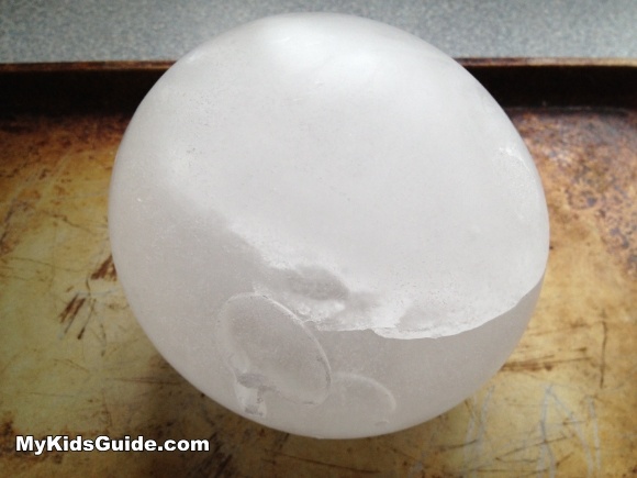 Ice Ball for ice painting preschool craft