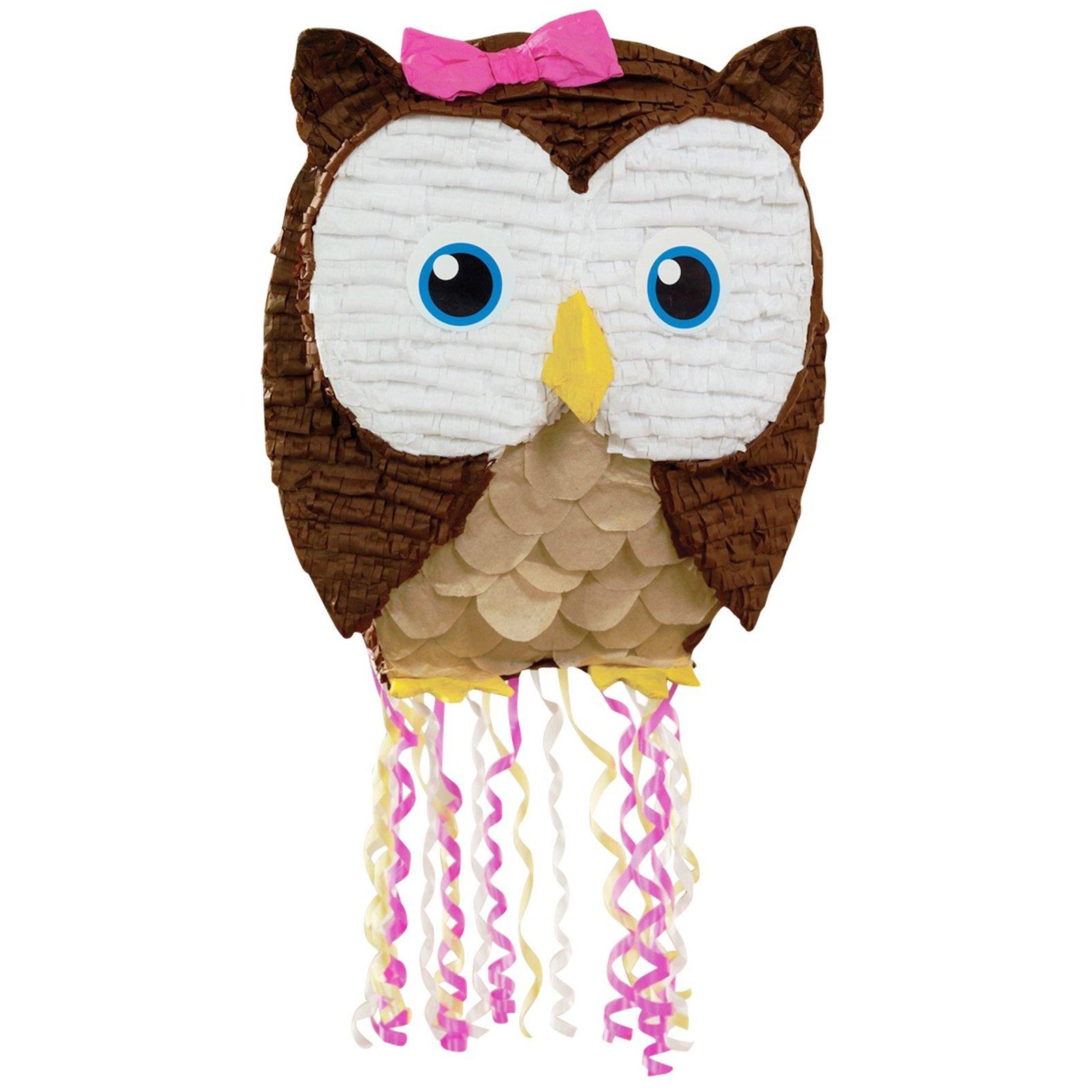Owl Pink Pull-String Pinata