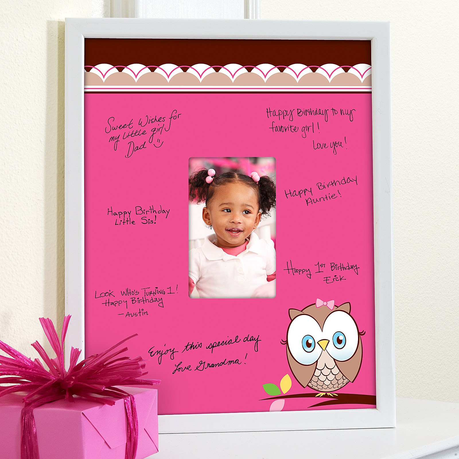 Look Whoo's 1 Pink Framed Signature Matte