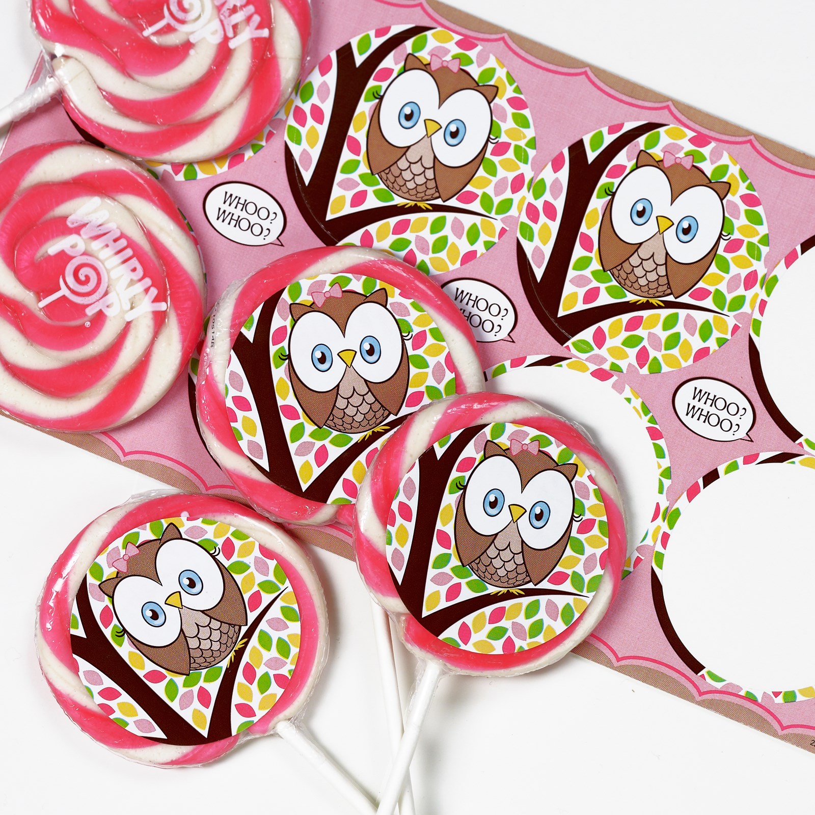 Pink Owl Deluxe Lollipop Favor Kit