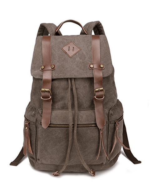 BeautyWill Vintage Canvas Backpack Rucksack Unisex for School Travel Hiking