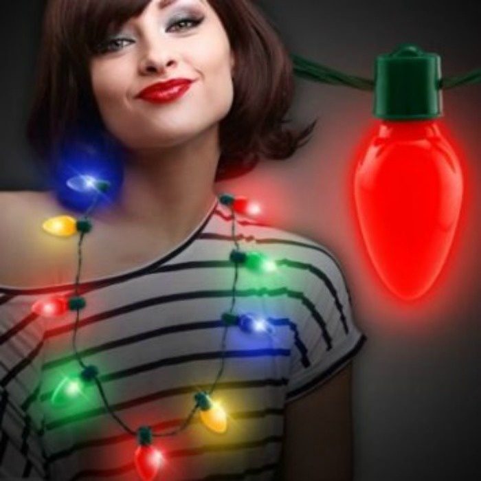 7 Glow In The Dark Christmas Party Ideas That Will Make You Want To Rock Around The Tree: Glow Christmas Light Necklace