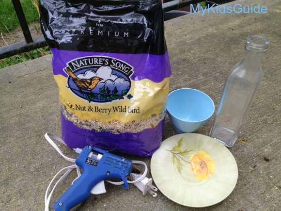 Spring Craft for Kids: DIY Recycled Cup and Saucer Bird Feeder Supplies