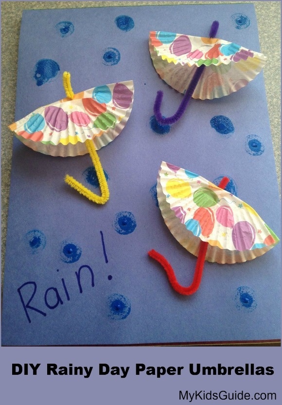 Frugal April Fun Craft for Kids: DIY Rainy Day Paper Umbrellas