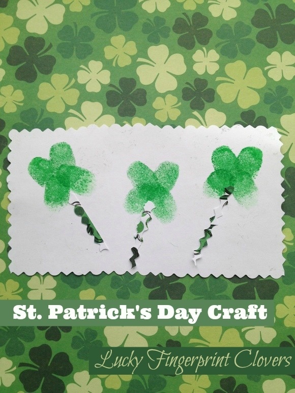 St. Patrick's Day Crafts for Kids: Lucky Fingerprint Clovers