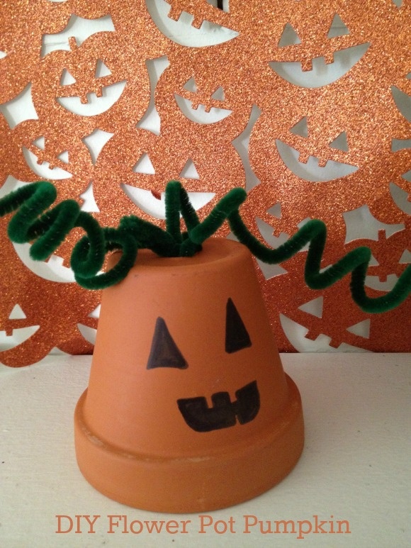 Fall Crafts for Kids: DIY Flower Pot Pumpkin