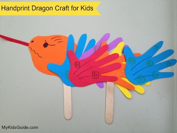 Handprint Dragon Paper Craft for Kids