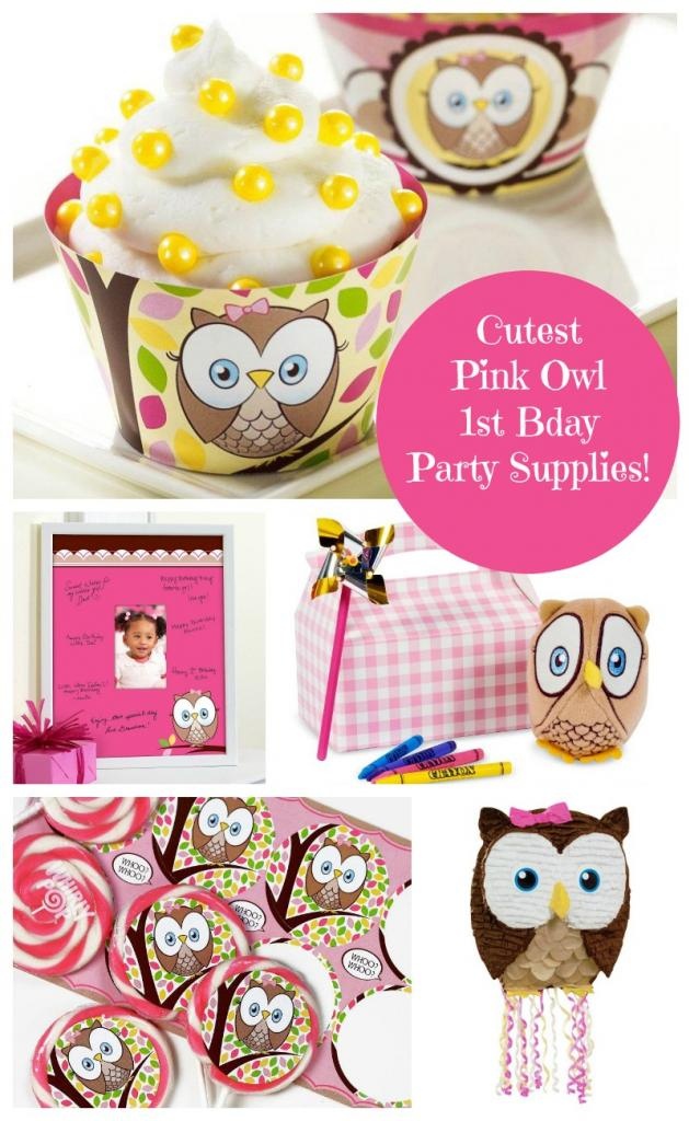 Looking for THE CUTEST 1st birthday party supplies ever? You must check out these pink owl Look Whoo's 1 supplies from Birthday Express. I'm in love!