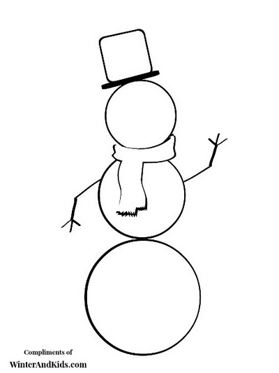 Winter Crafts for Kids: Snowman Coloring Page