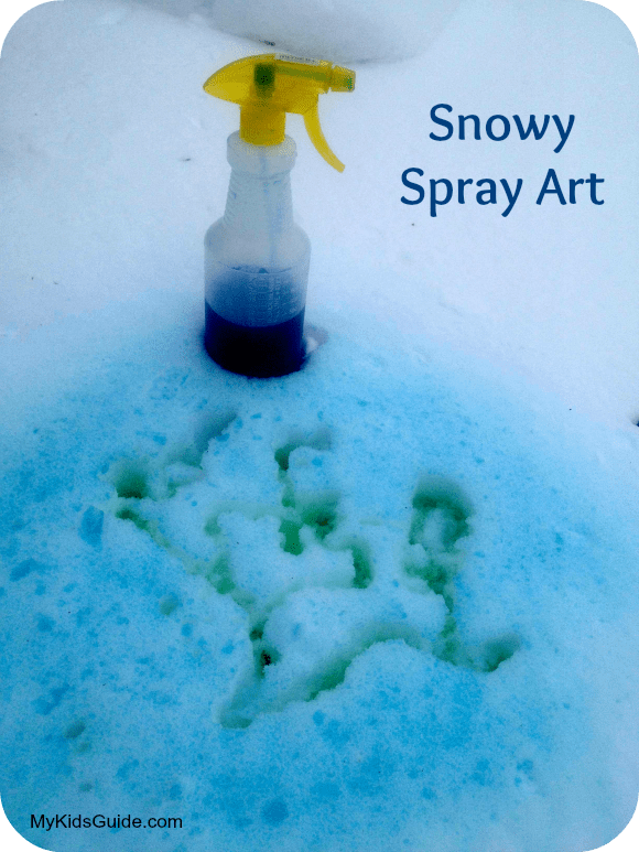 Snowy Spray Art Winter Art Activity for kids