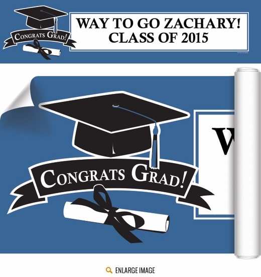2015 Blue Customized Graduation Banner