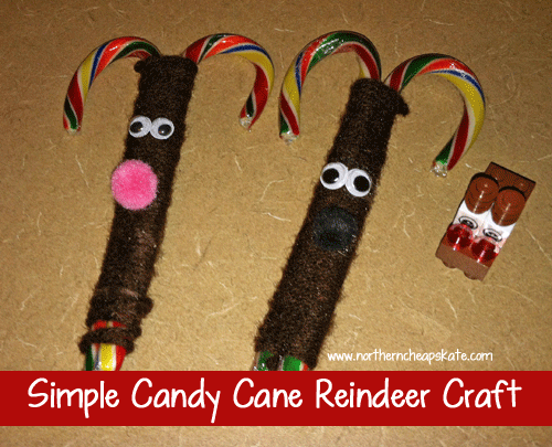 Candy Cane Reindeer Crafts for Kids