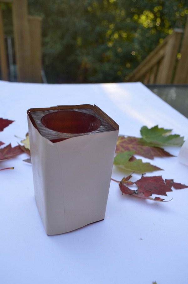 Assembling this easy fall craft for kids