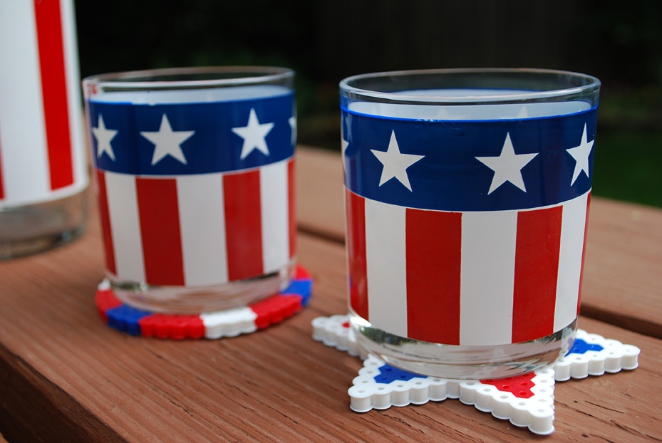 4th of July Crafts for Kids: Perler Bead Coasters