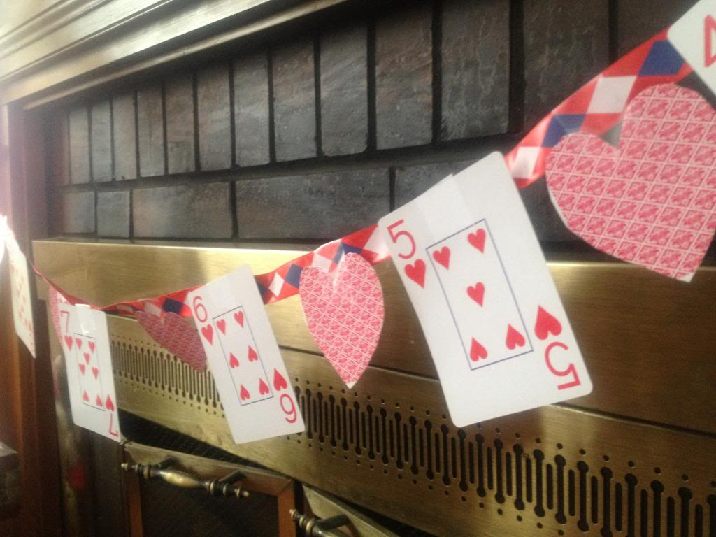 Playing Card Valentine's Day Banner: excellent craft for kids